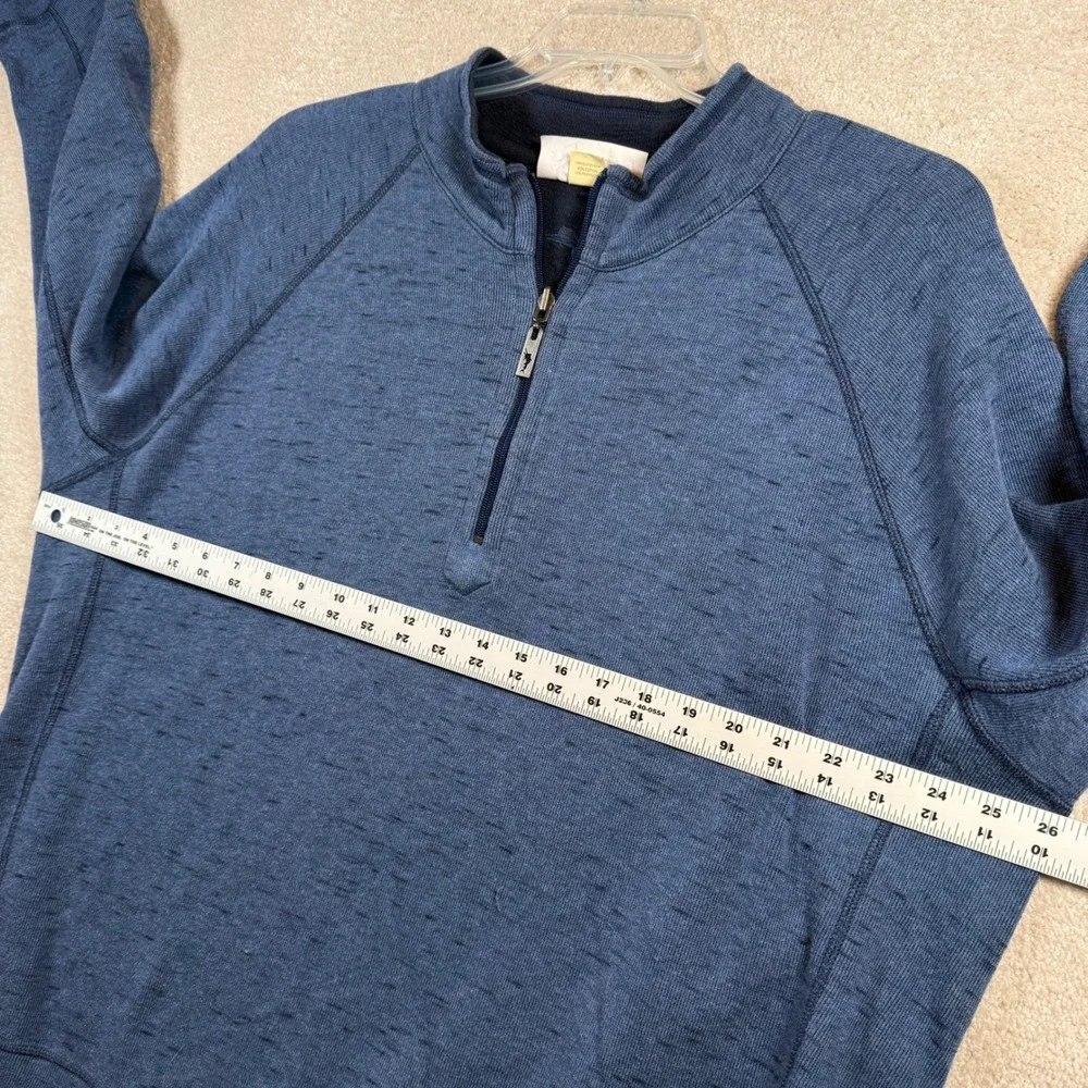 Tommy Bahama‎ Reversible Quarter Zip Mens XXL Blue Space Dye Pullover Sweatshirt